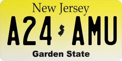 NJ license plate A24AMU