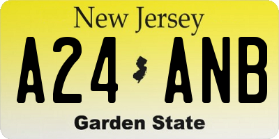 NJ license plate A24ANB