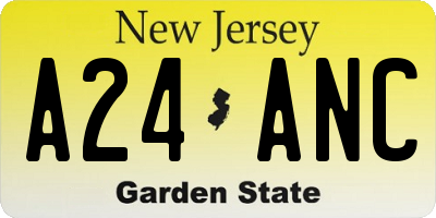 NJ license plate A24ANC