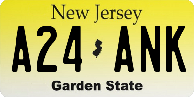 NJ license plate A24ANK