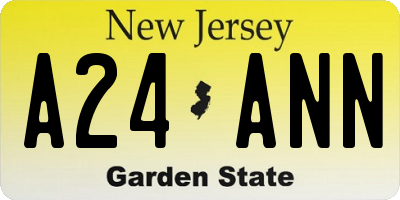 NJ license plate A24ANN