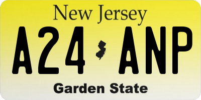 NJ license plate A24ANP