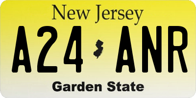NJ license plate A24ANR