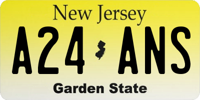 NJ license plate A24ANS