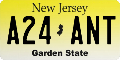 NJ license plate A24ANT