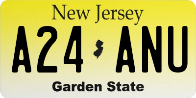 NJ license plate A24ANU