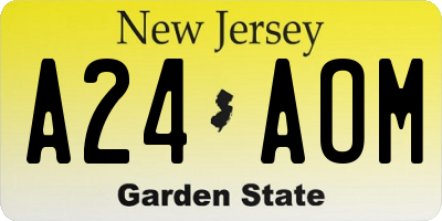 NJ license plate A24AOM