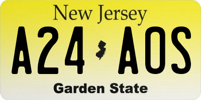 NJ license plate A24AOS