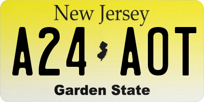 NJ license plate A24AOT