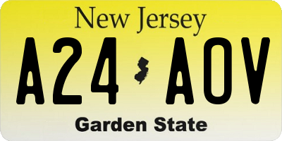 NJ license plate A24AOV