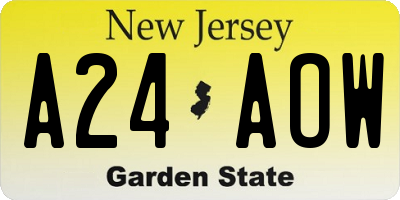 NJ license plate A24AOW