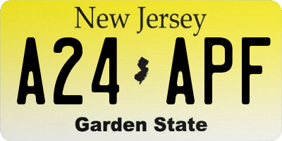 NJ license plate A24APF