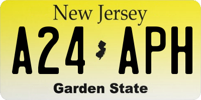 NJ license plate A24APH