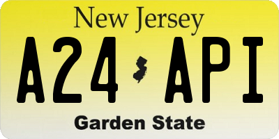 NJ license plate A24API