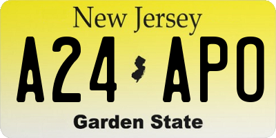 NJ license plate A24APO