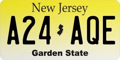 NJ license plate A24AQE
