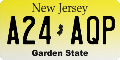 NJ license plate A24AQP