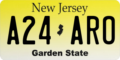 NJ license plate A24ARO