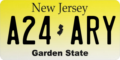 NJ license plate A24ARY