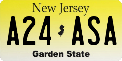 NJ license plate A24ASA