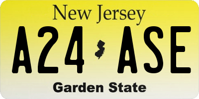 NJ license plate A24ASE