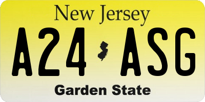 NJ license plate A24ASG