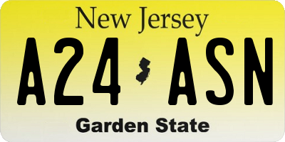 NJ license plate A24ASN