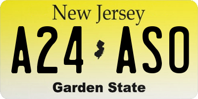 NJ license plate A24ASO