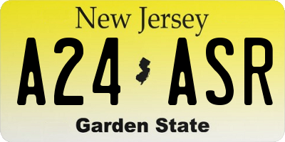 NJ license plate A24ASR