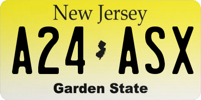 NJ license plate A24ASX