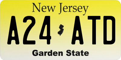 NJ license plate A24ATD