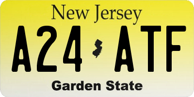 NJ license plate A24ATF