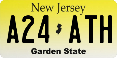NJ license plate A24ATH
