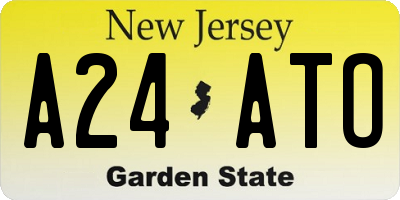 NJ license plate A24ATO