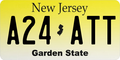 NJ license plate A24ATT