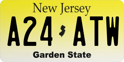 NJ license plate A24ATW