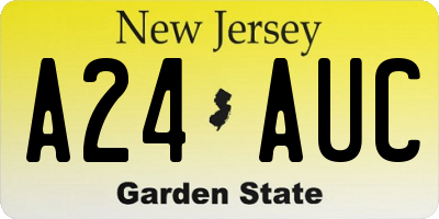 NJ license plate A24AUC