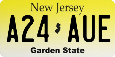 NJ license plate A24AUE