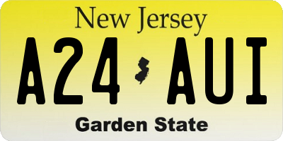 NJ license plate A24AUI