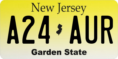 NJ license plate A24AUR