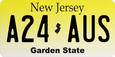 NJ license plate A24AUS