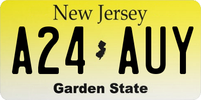NJ license plate A24AUY