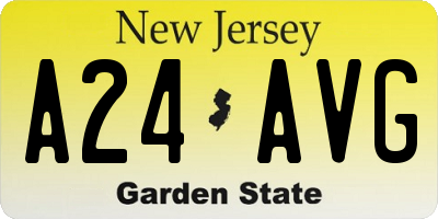 NJ license plate A24AVG