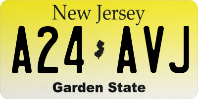 NJ license plate A24AVJ