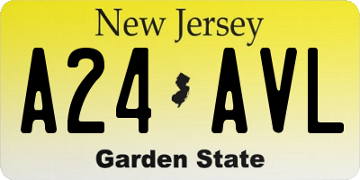 NJ license plate A24AVL