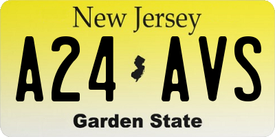 NJ license plate A24AVS