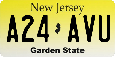 NJ license plate A24AVU