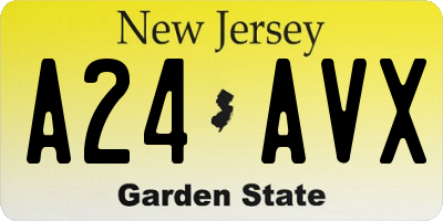 NJ license plate A24AVX
