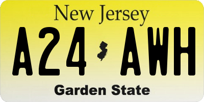 NJ license plate A24AWH
