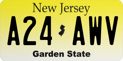 NJ license plate A24AWV